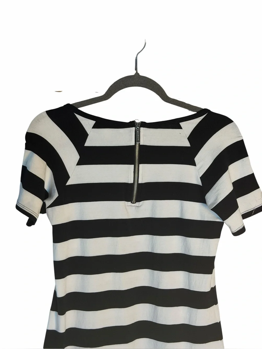 Michael Kors Black and White Striped Tee Dress